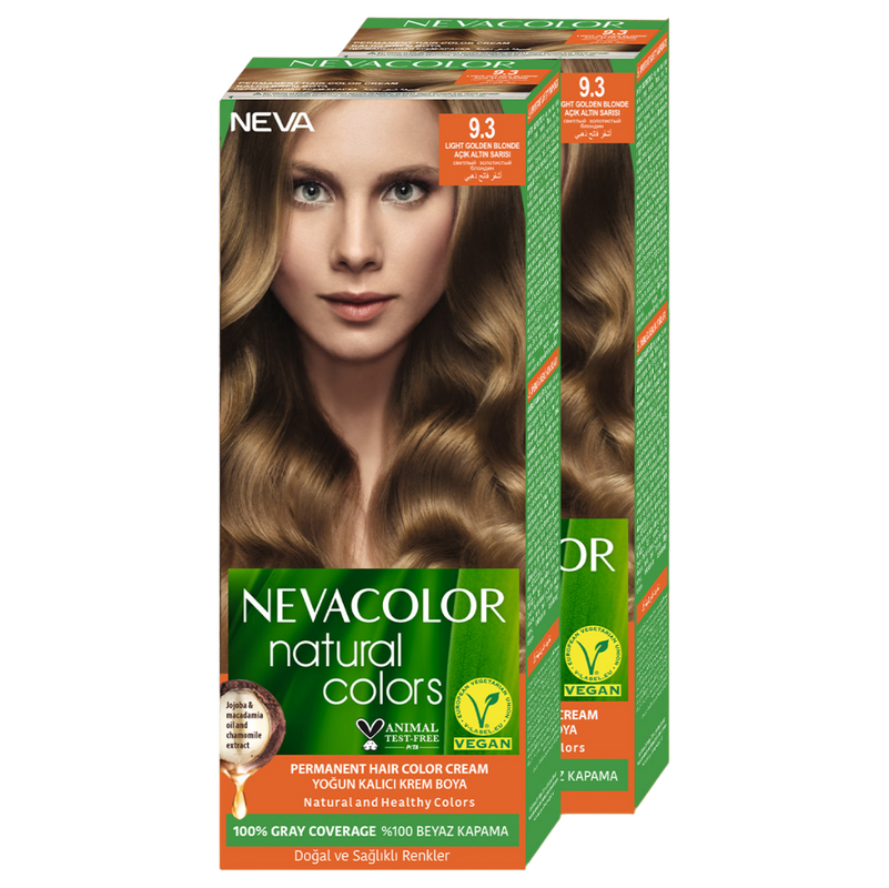 Стойкая крем-краска для волос Neva Natural Colors 9.3 Светлый золотистый блондин 2шт
