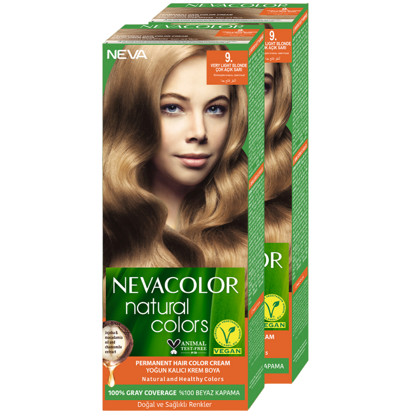 Стойкая крем-краска для волос Neva Natural Colors 9. Блондин очень светлый 2 шт крем краска для волос neva natural colors 7 3 карамельный русый