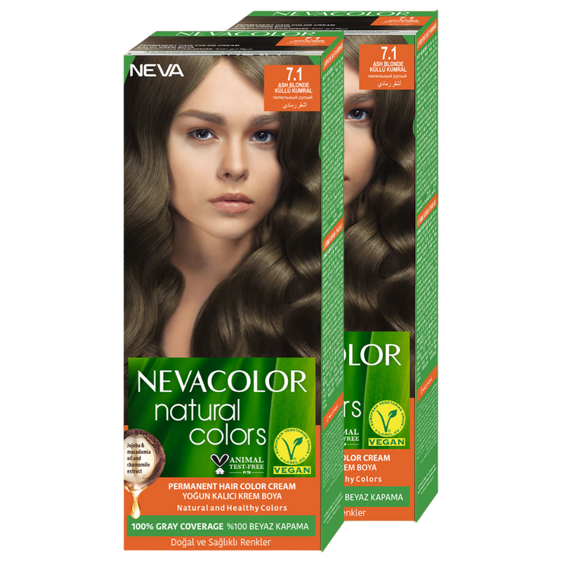 Стойкая крем-краска для волос Neva Natural Colors 7.1 Пепельный русый 2 шт bronx colors палетка теней для век natural undercover