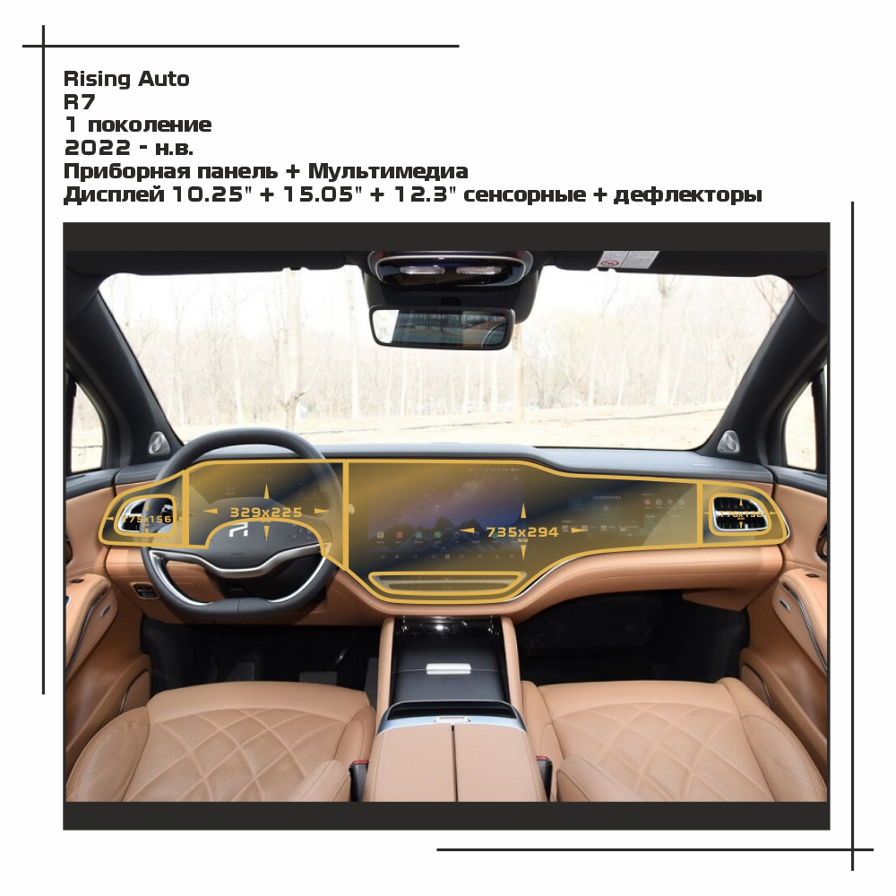 

Пленка ES для R7 - Приборная панель + Мультимедиа - глянцевая - GP-RA-R7-01, Прозрачный, Rising Auto