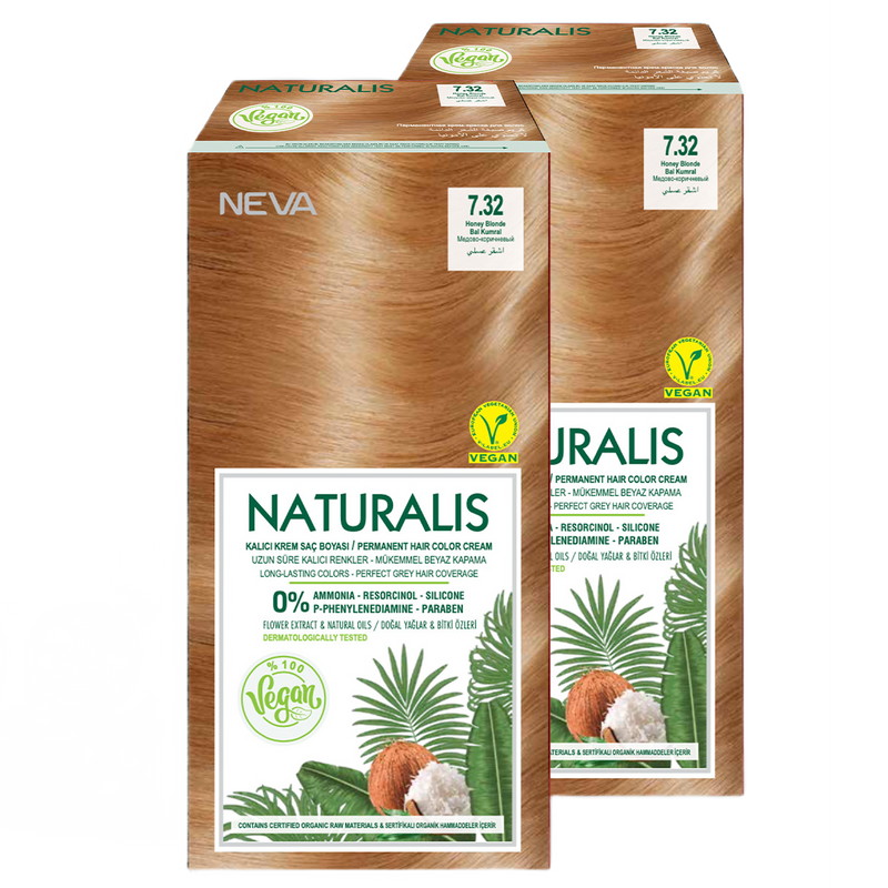 Стойкая крем-краска для волос Neva Naturalis Vegan 7.32 Медово-коричневый 2 шт