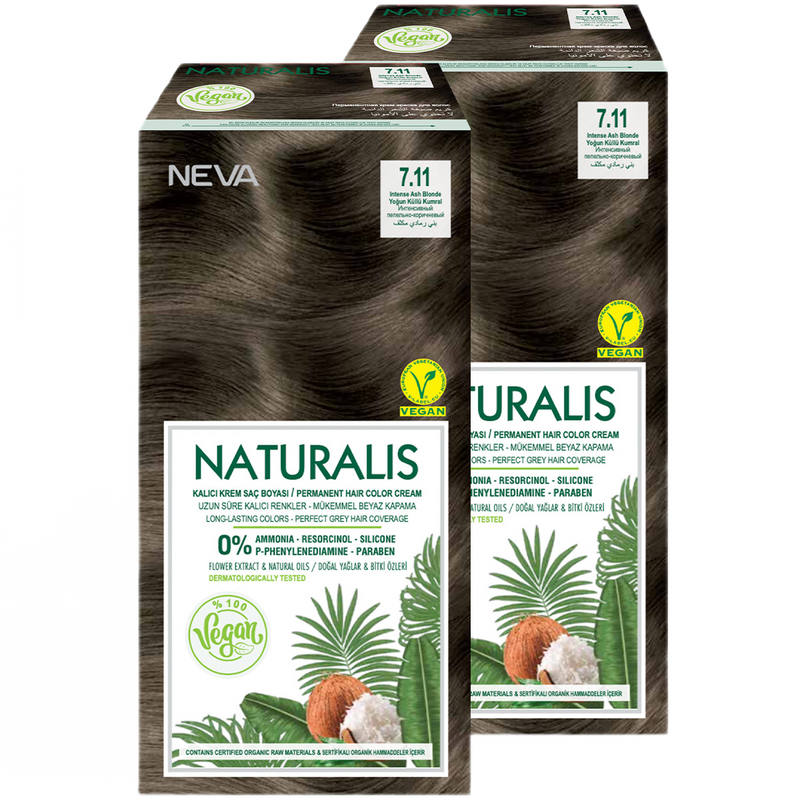 Стойкая крем-краска для волос Naturalis Vegan 7.11 Интенсивный пепельно-коричневый 2 шт. point краска для волос тон 7 77 средне русый коричневый интенсивный