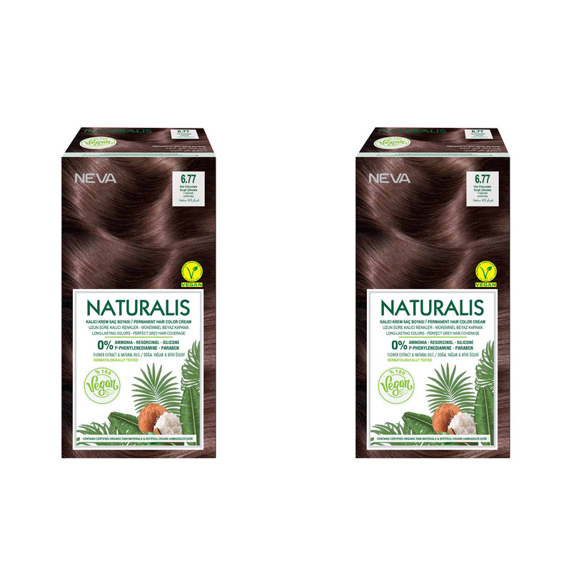 Стойкая крем-краска для волос Naturalis Vegan 6.77 Горячий шоколад 2 шт.