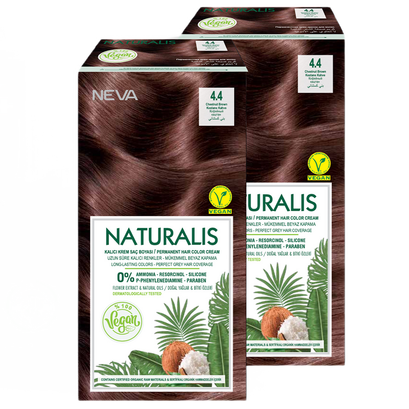 Стойкая крем-краска для волос Neva Naturalis Vegan 4.4 Кофейный каштан 2 шт