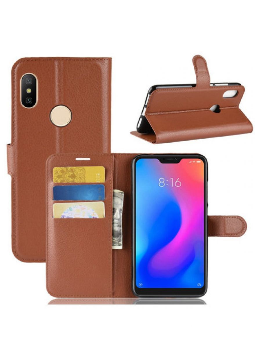 

Brodef Wallet Чехол книжка кошелек для Xiaomi Mi A2 Lite/Xiaomi Redmi 6 Pro фиолетовый