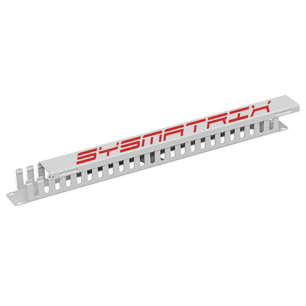 Кабельный органайзер SYSMATRIX SA 0020.011 19" 1U с крышкой, Grey RAL 7035 серый RAL7035