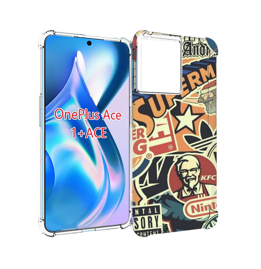 

Чехол MyPads Лейблы-на-постере для OnePlus Ace, Прозрачный, Tocco