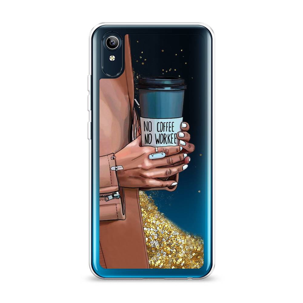 

Жидкий чехол с блестками "No coffee" на Vivo Y91c, 262890-1
