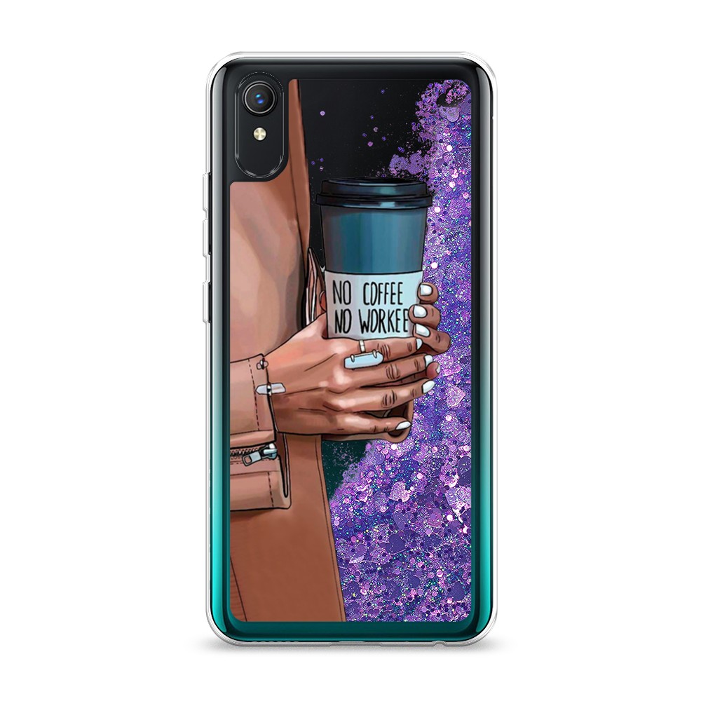 

Жидкий чехол с блестками "No coffee" на Vivo Y1s, 263292-1