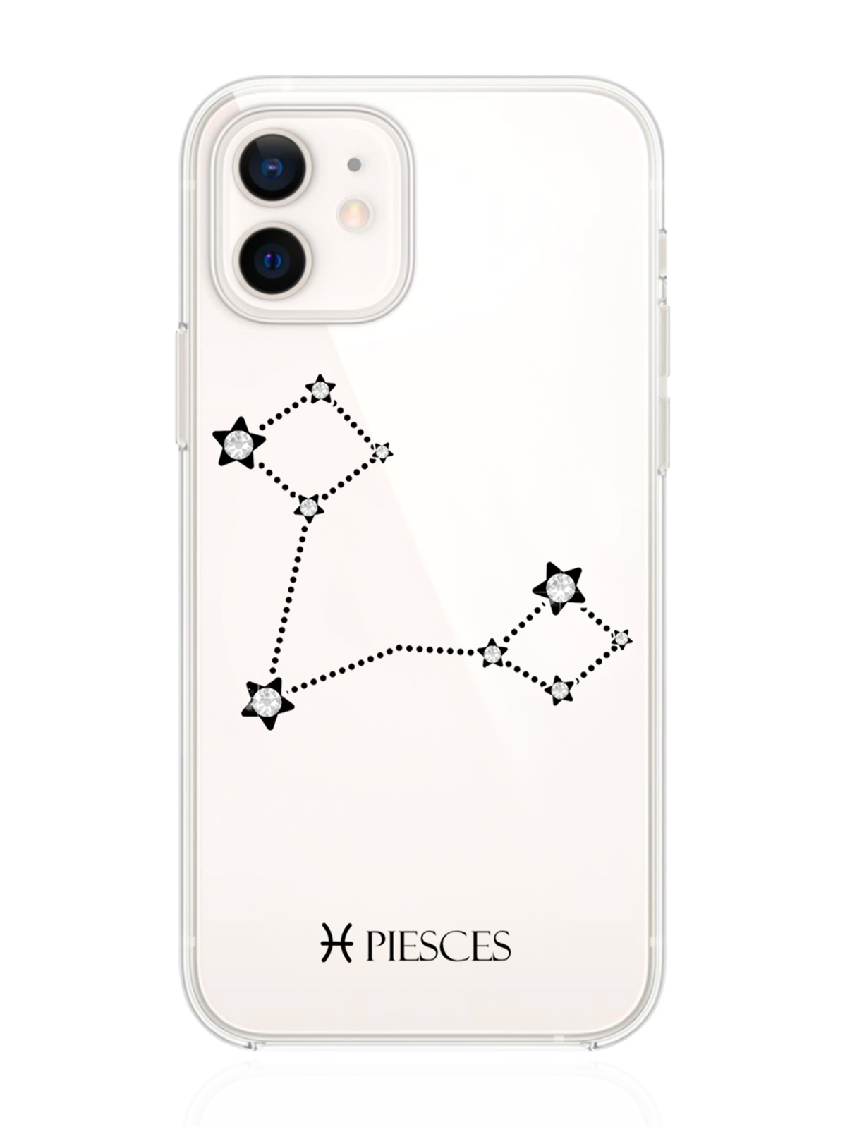 

Чехол с инкрустацией кристаллами Lux для iPhone 12/12 Pro Рыбы Pisces, Прозрачный, iPhone 12/12 Pro Знак зодиака Рыбы