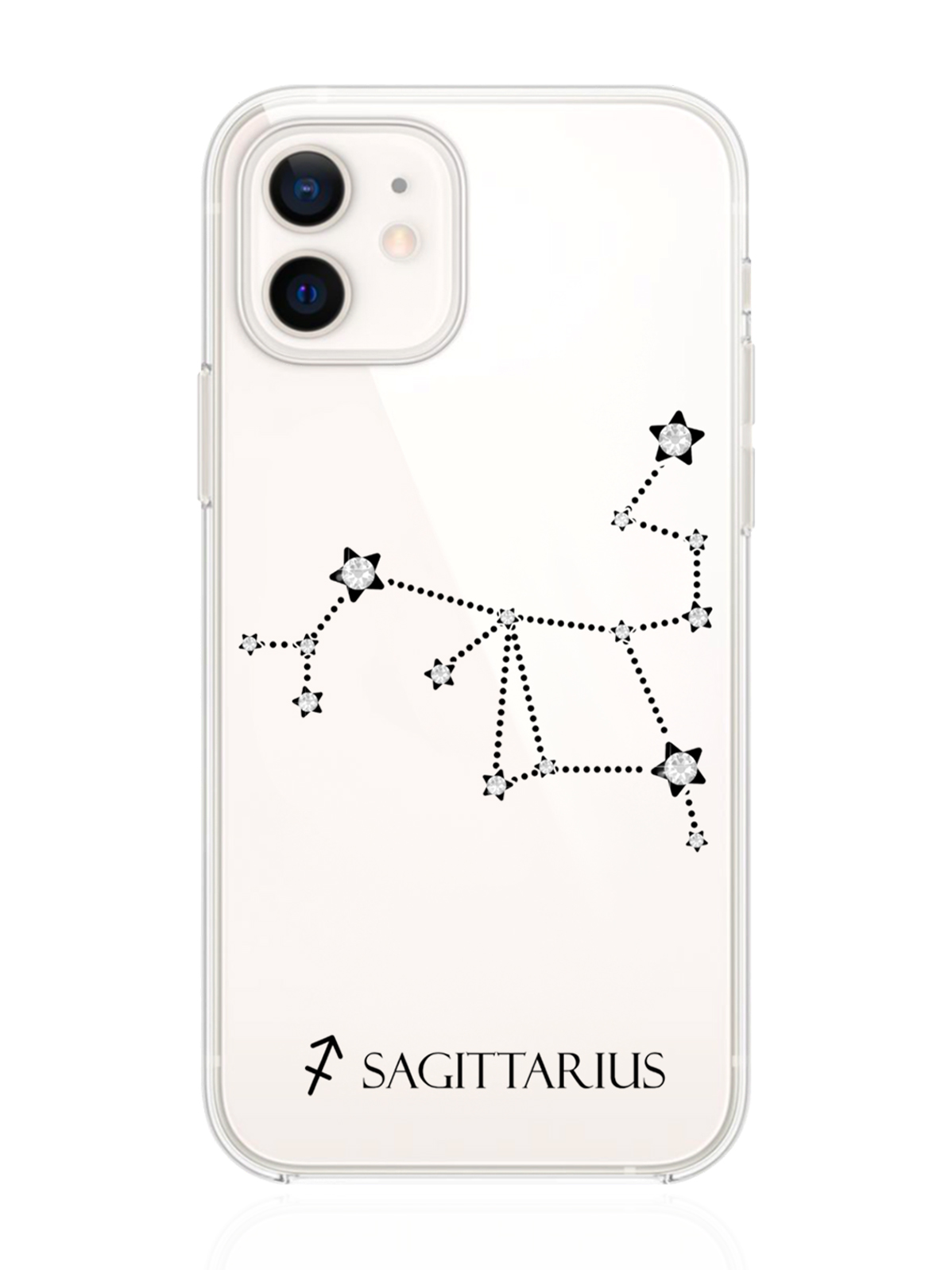 фото Чехол с инкрустацией кристаллами lux для iphone 12/12 pro стрелец sagittarius musthavecase