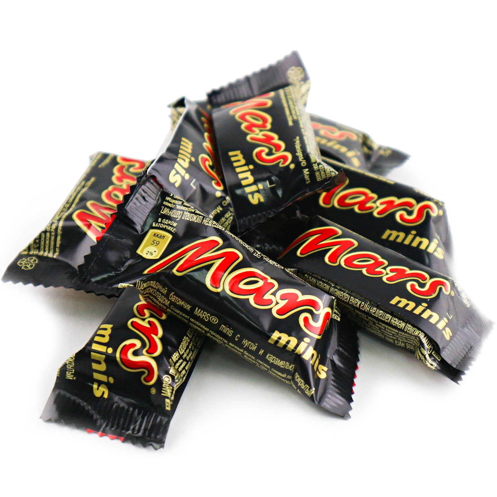

Батончики Mars Minis с нугой и карамелью в шоколадной глазури