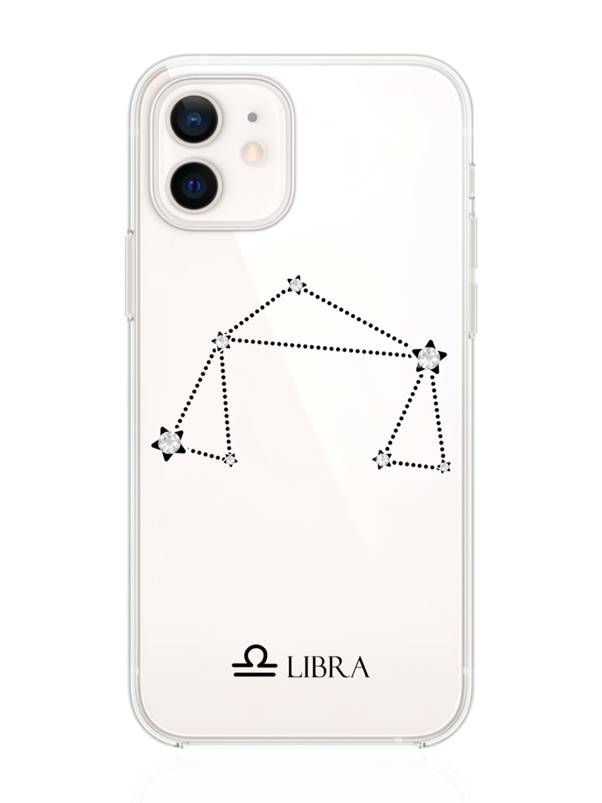 

Чехол с инкрустацией кристаллами Lux для iPhone 12/12 Pro Весы Libra, Прозрачный, iPhone 12/12 Pro Знак зодиака Весы