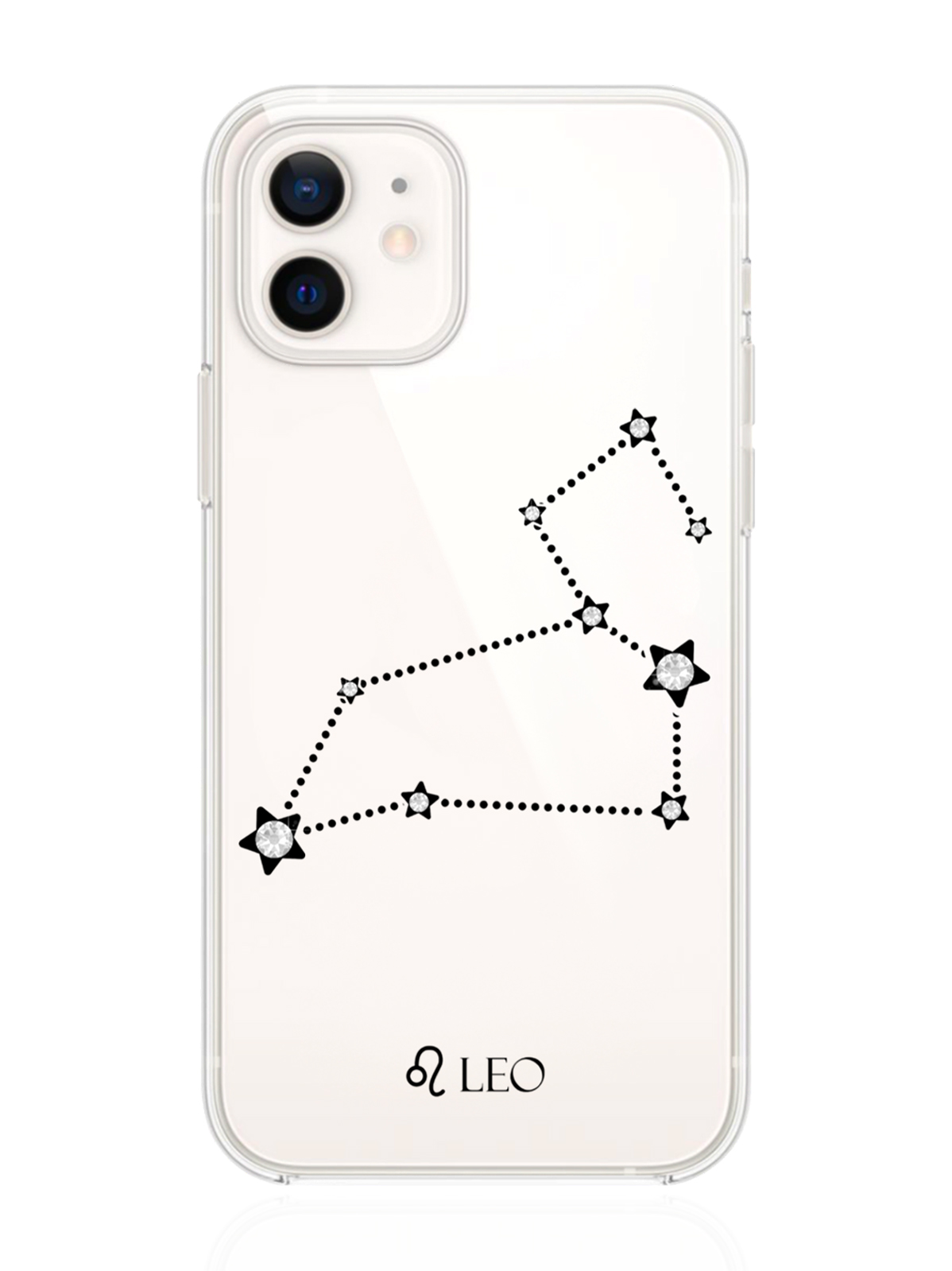 фото Чехол с инкрустацией кристаллами lux для iphone 12/12 pro лев leo musthavecase