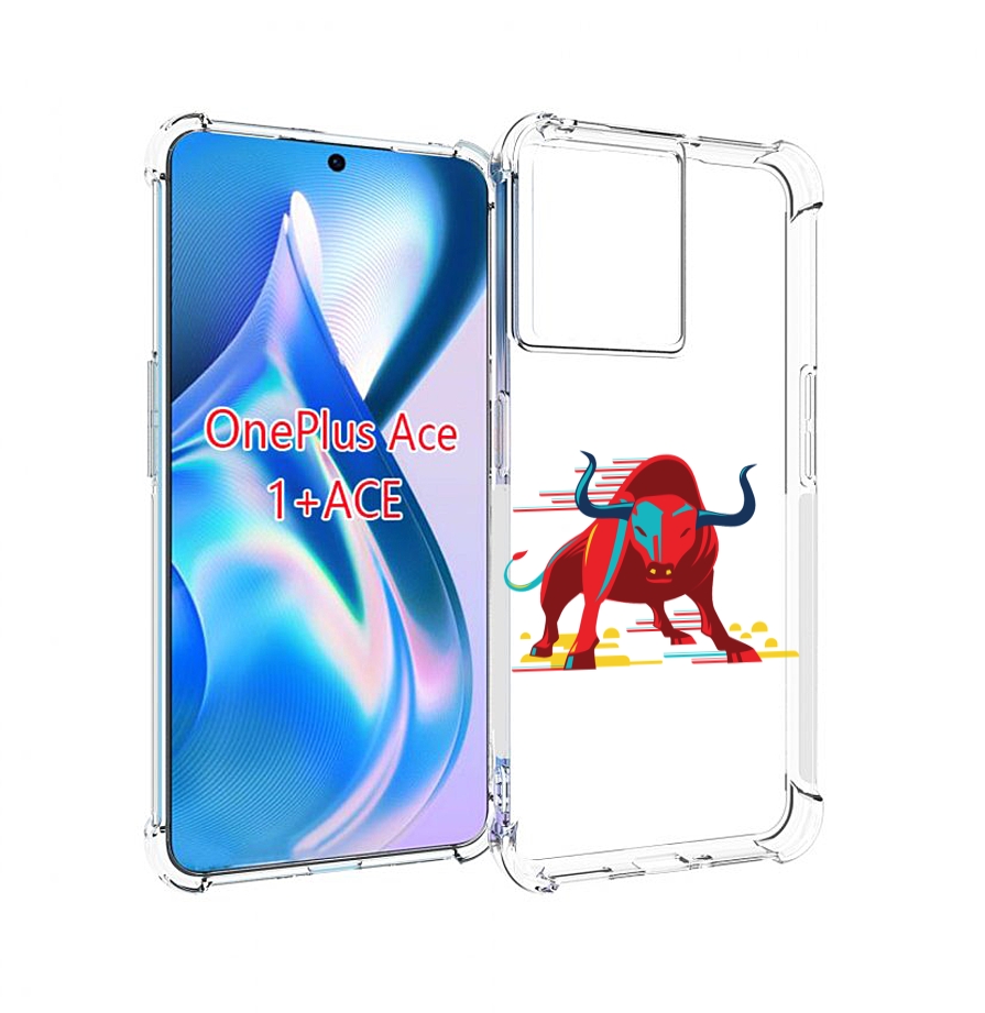 

Чехол MyPads Красный-бык для OnePlus Ace, Прозрачный, Tocco