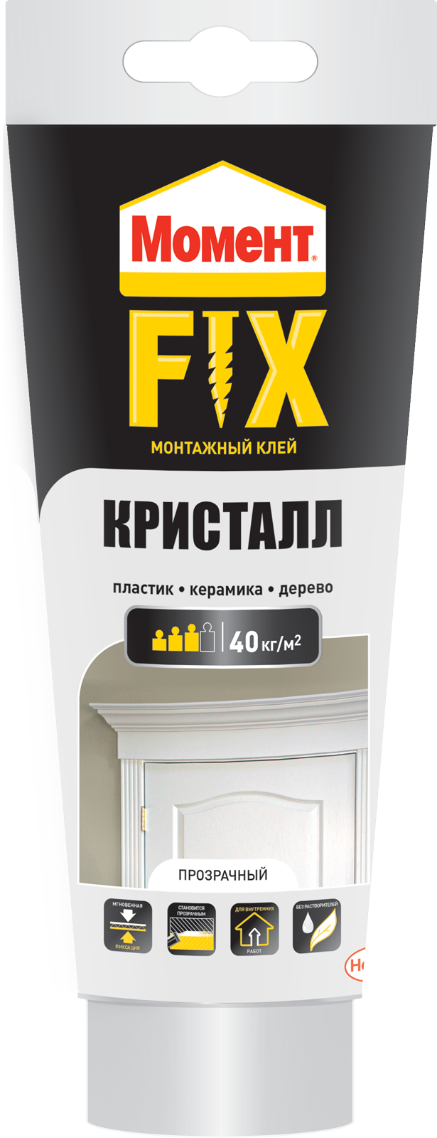 фото Клей момент fix кристалл монтажный, 185 г хенкель, henkel