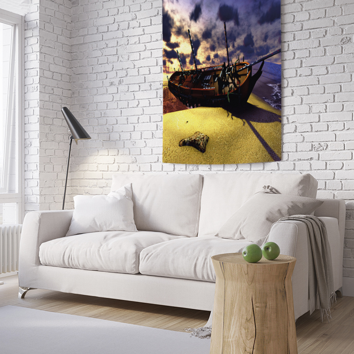

Вертикальное фотопанно на стену JoyArty Корабль в песке 100x150 см, Корабль в песке