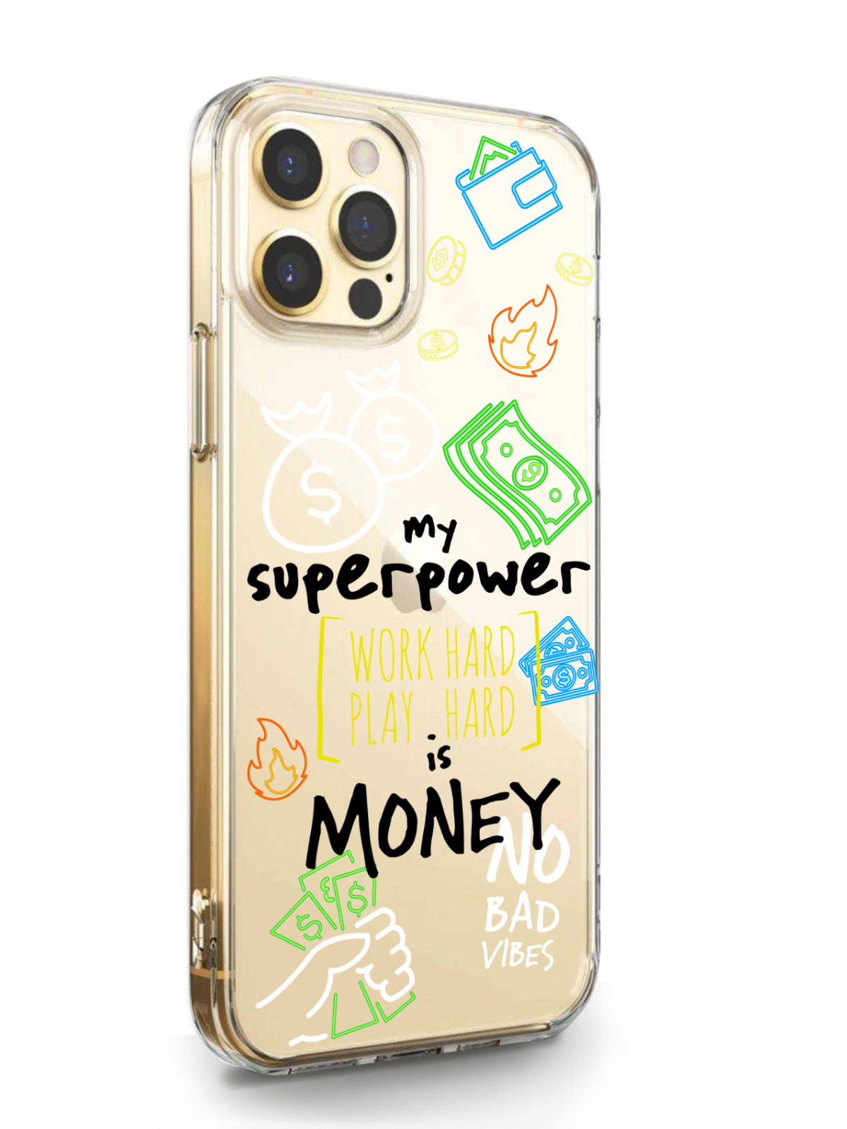 фото Чехол musthavecase для iphone 12/12 pro my superpower is money прозрачный