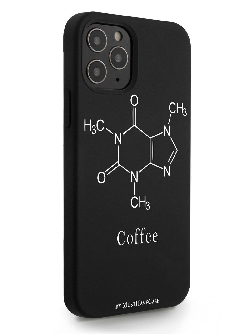 фото Чехол musthavecase для iphone 12/12 pro молекула кофе черный