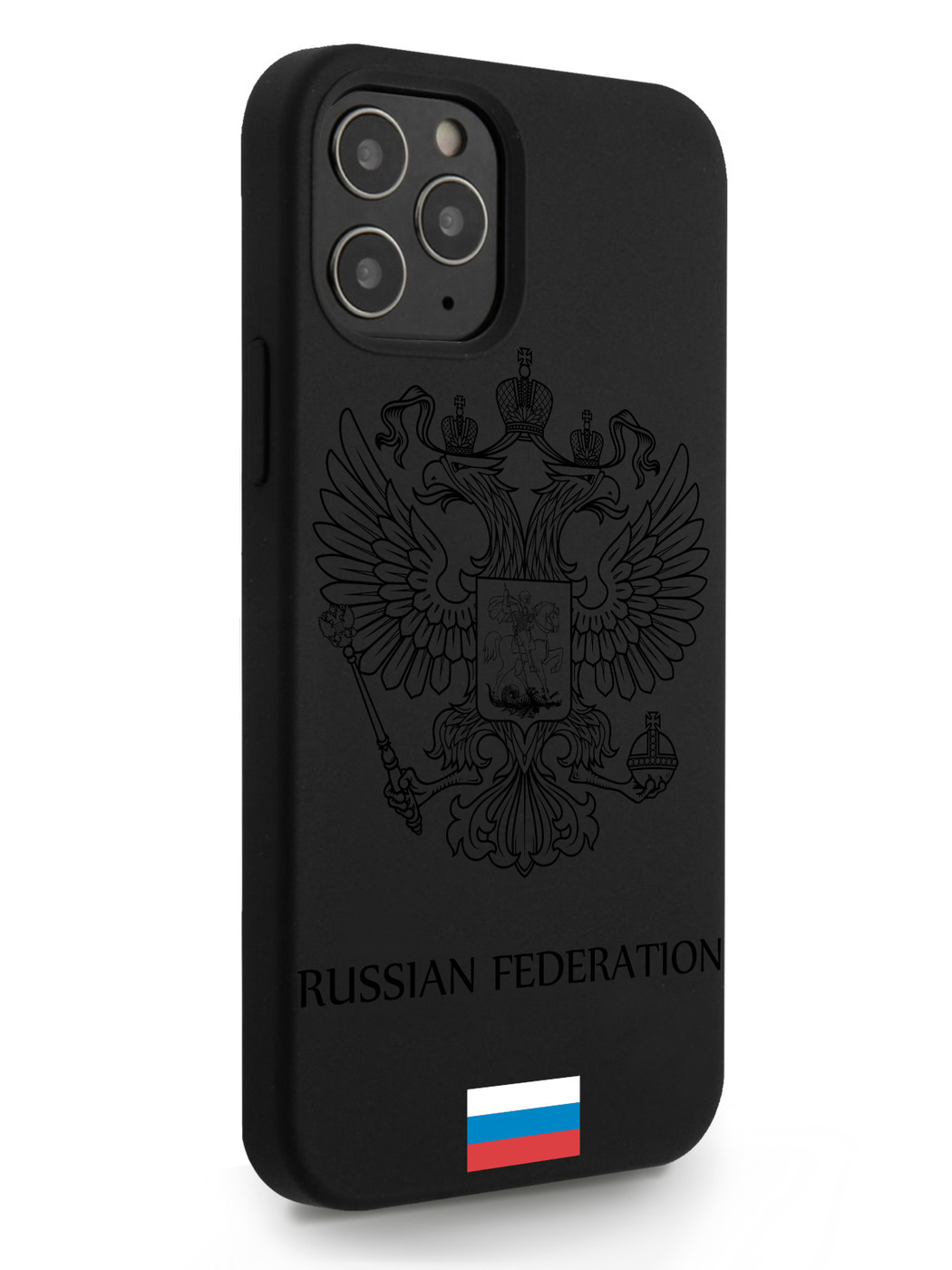 фото Чехол musthavecase для iphone 12/12 pro черный лаковый герб россия черный