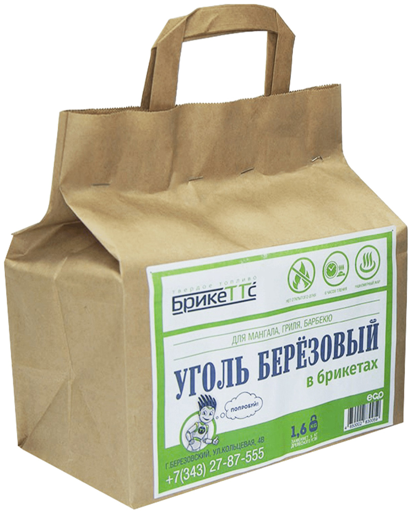 фото Уголь bbq briquettes древесный брикетированный 1,5 кг nobrand