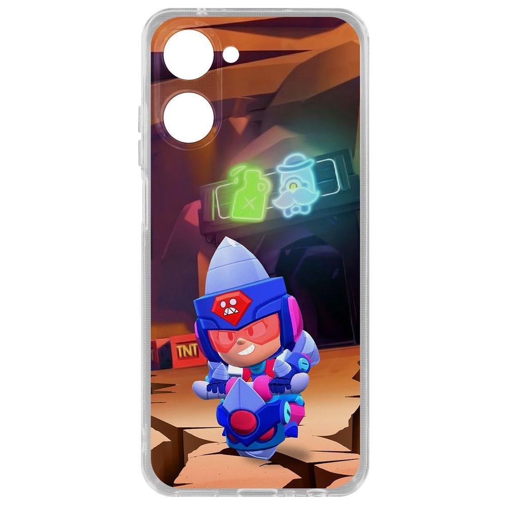 

Чехол Brawl Stars-Ультрабурильщица Джеки для Realme 10 4G, Прозрачный