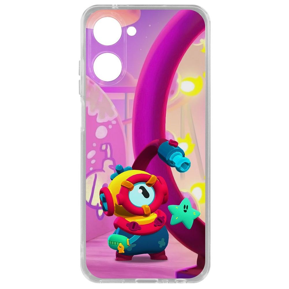 

Чехол Brawl Stars-Отис для Realme 10 4G, Прозрачный