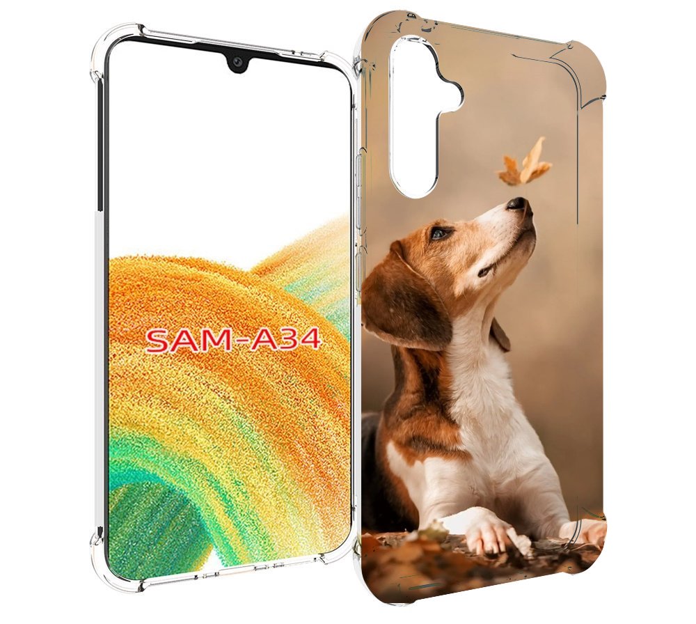 

Чехол MyPads бигль-собака для Samsung Galaxy A34, Tocco