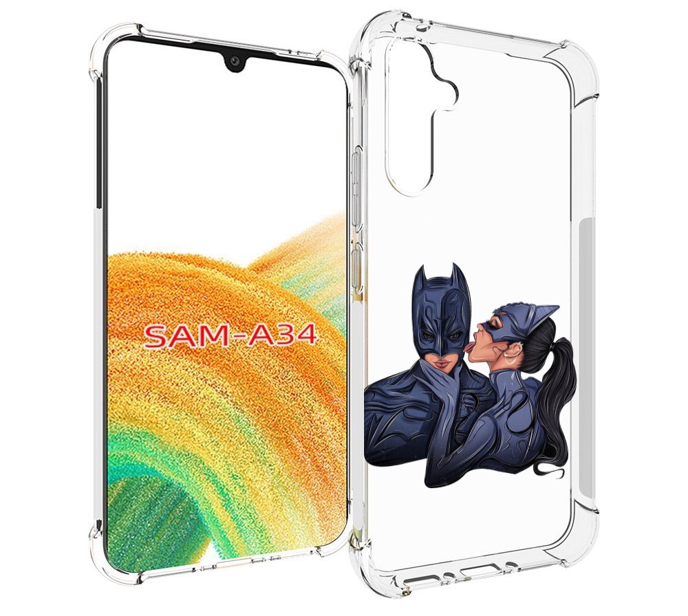 

Чехол MyPads бетман-и-кошка для Samsung Galaxy A34, Tocco