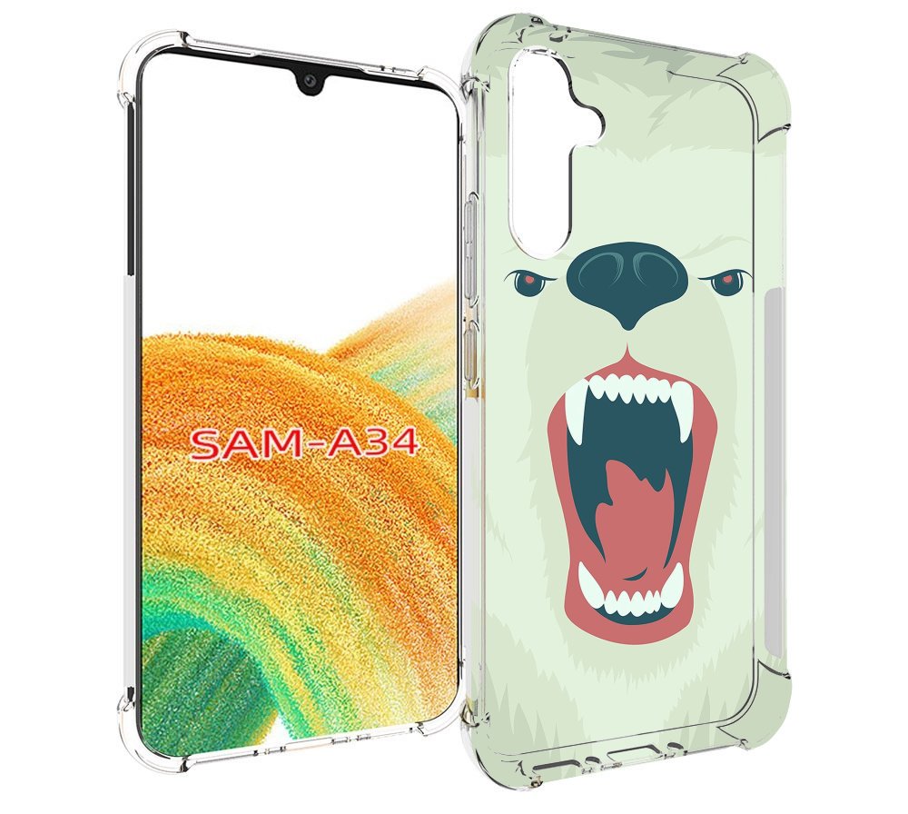 

Чехол MyPads белый-медведь для Samsung Galaxy A34, Tocco