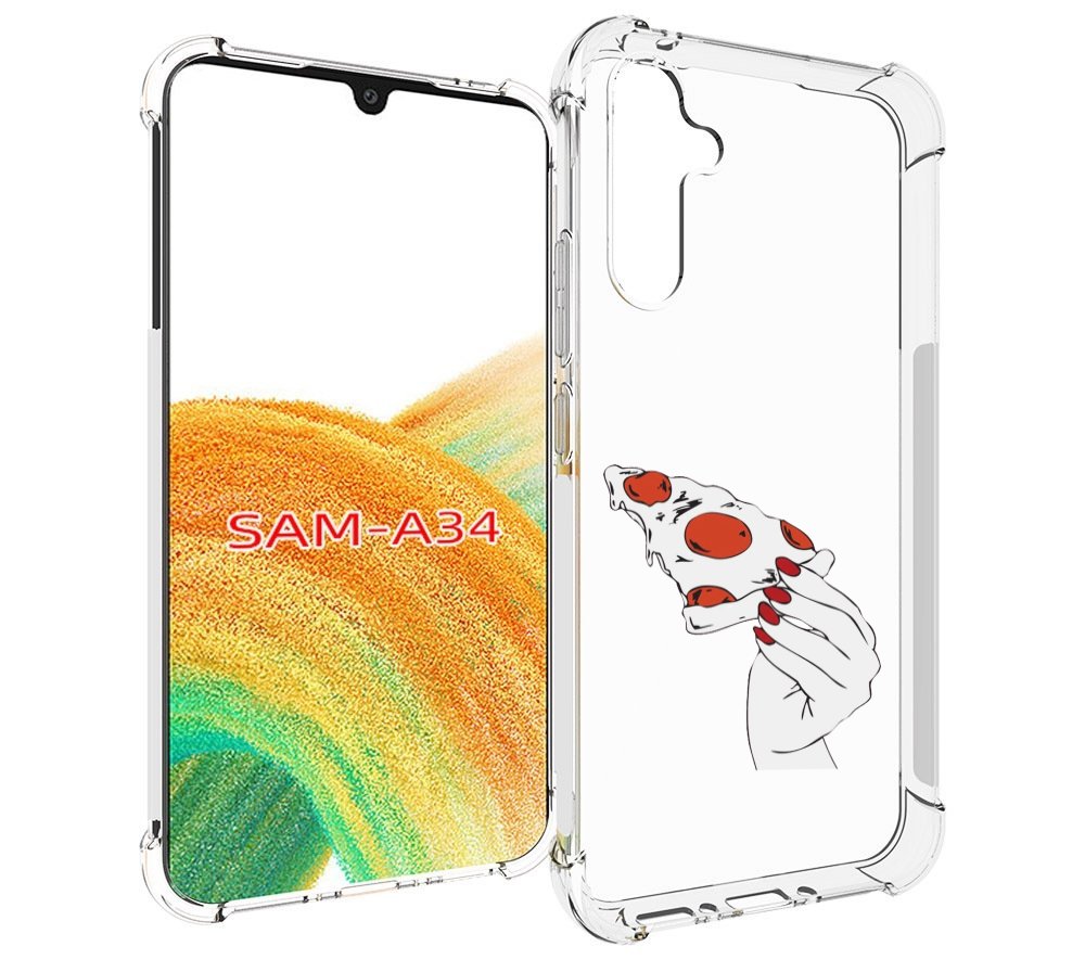 

Чехол MyPads белая-пицца для Samsung Galaxy A34, Tocco