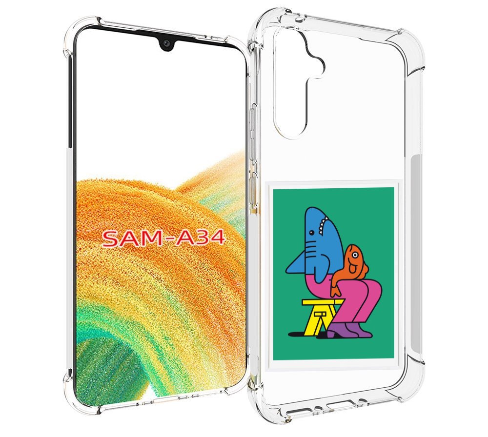 

Чехол MyPads акула синяя в штанах для Samsung Galaxy A34, Tocco
