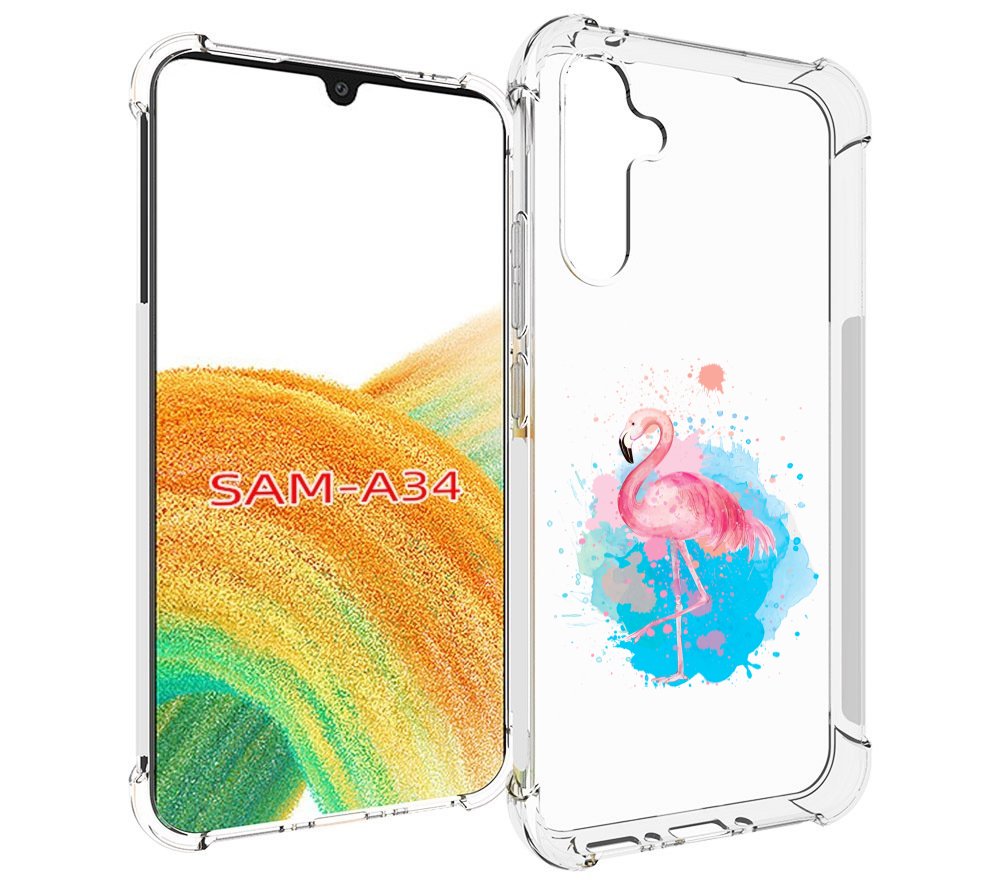 

Чехол MyPads акварельное-фламинго для Samsung Galaxy A34, Tocco