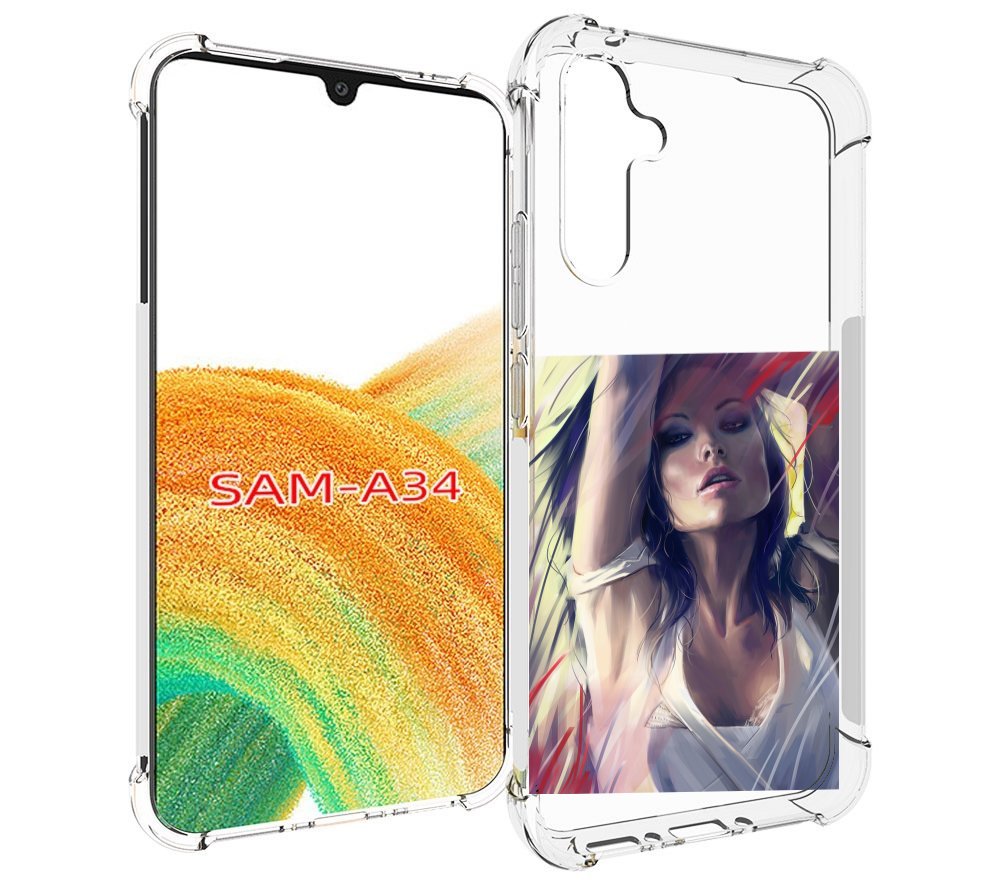 

Чехол MyPads акварельная-девушка женской для Samsung Galaxy A34, Tocco