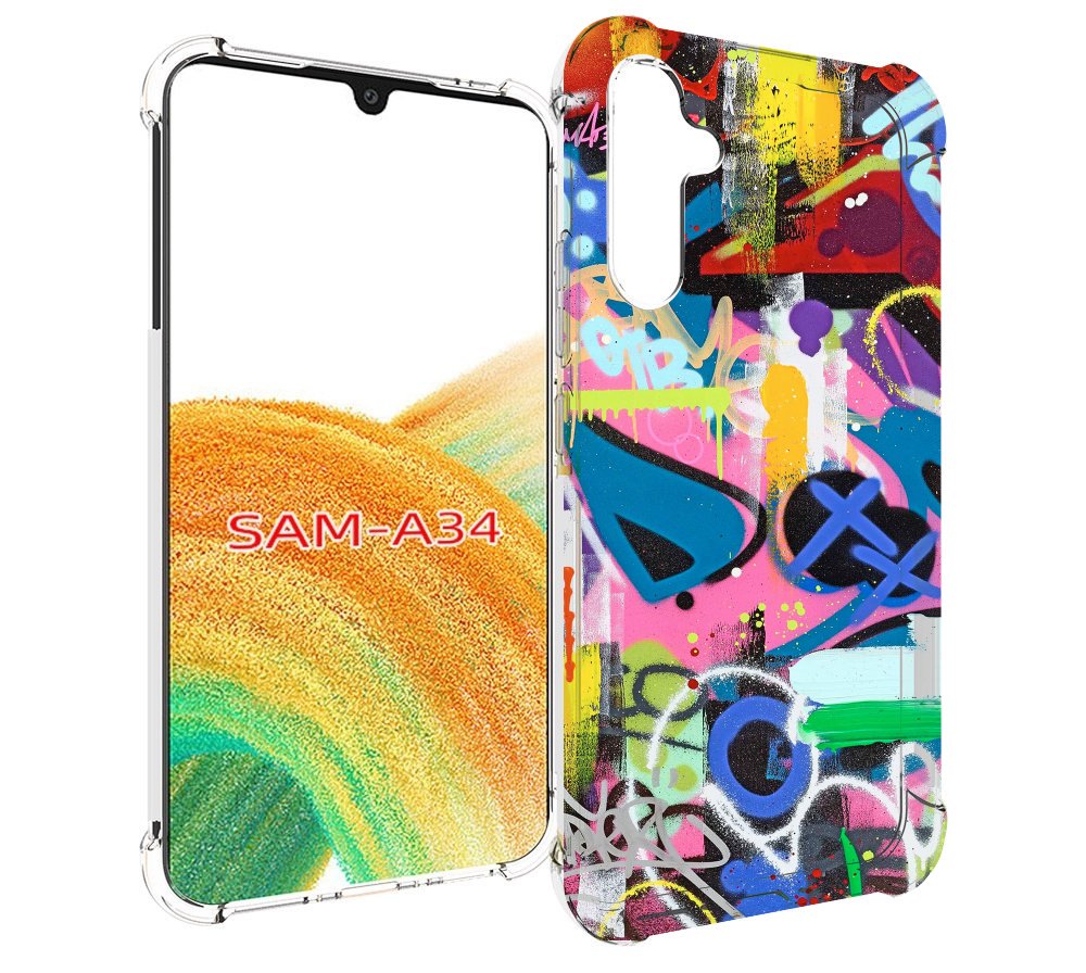 

Чехол MyPads абстракция-графити для Samsung Galaxy A34, Tocco