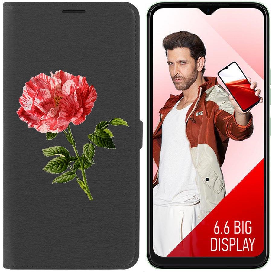

Чехол-книжка Eco Book для ITEL A60 Рисованная роза, Черный