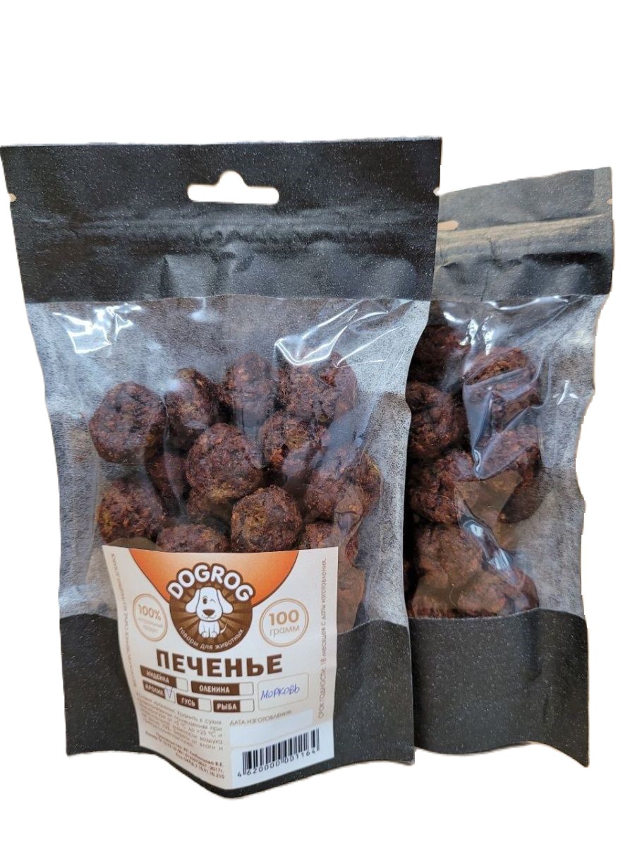 

Печенье из мяса кролика с морковью DOGROG натуральное лакомство, 200 г, lk-67111