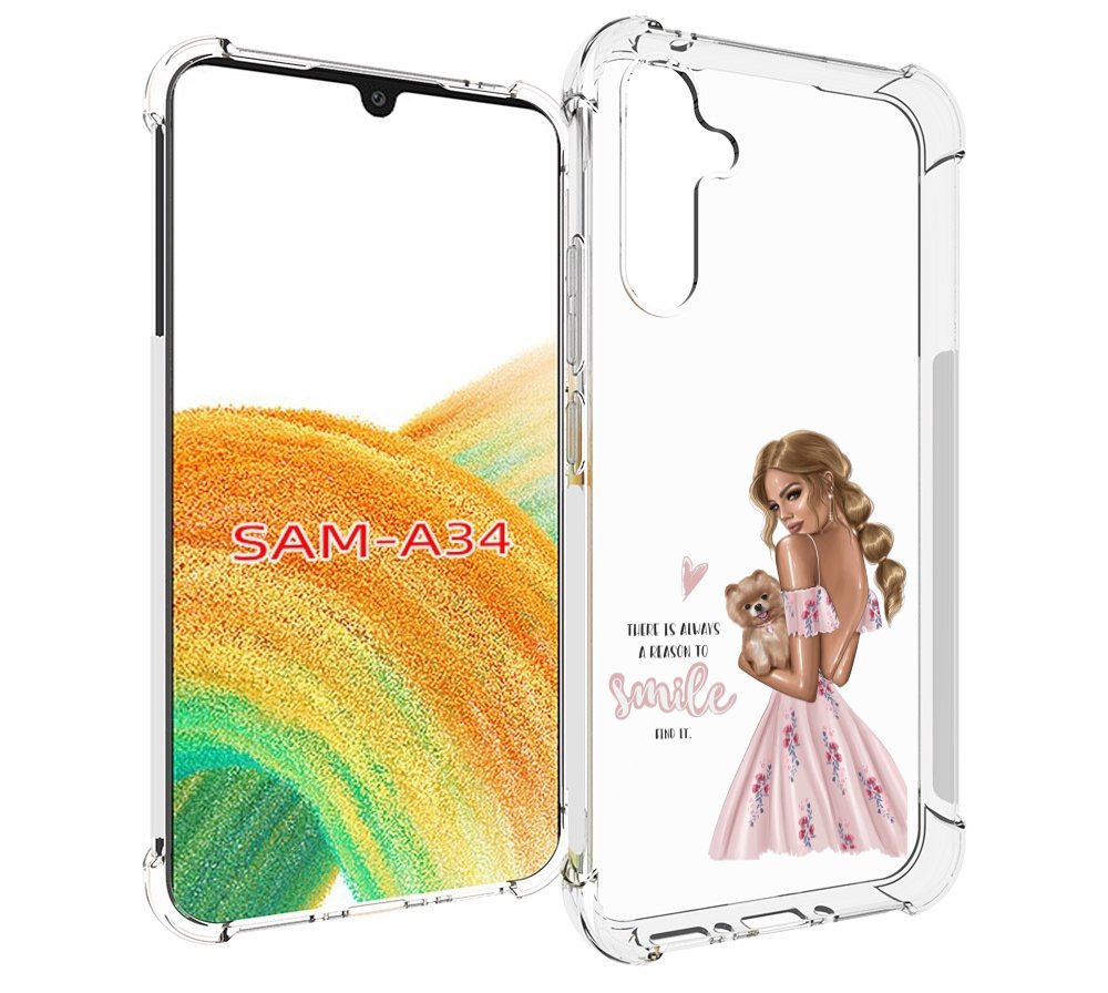 

Чехол MyPads Улыбайся-чаще женский для Samsung Galaxy A34, Tocco