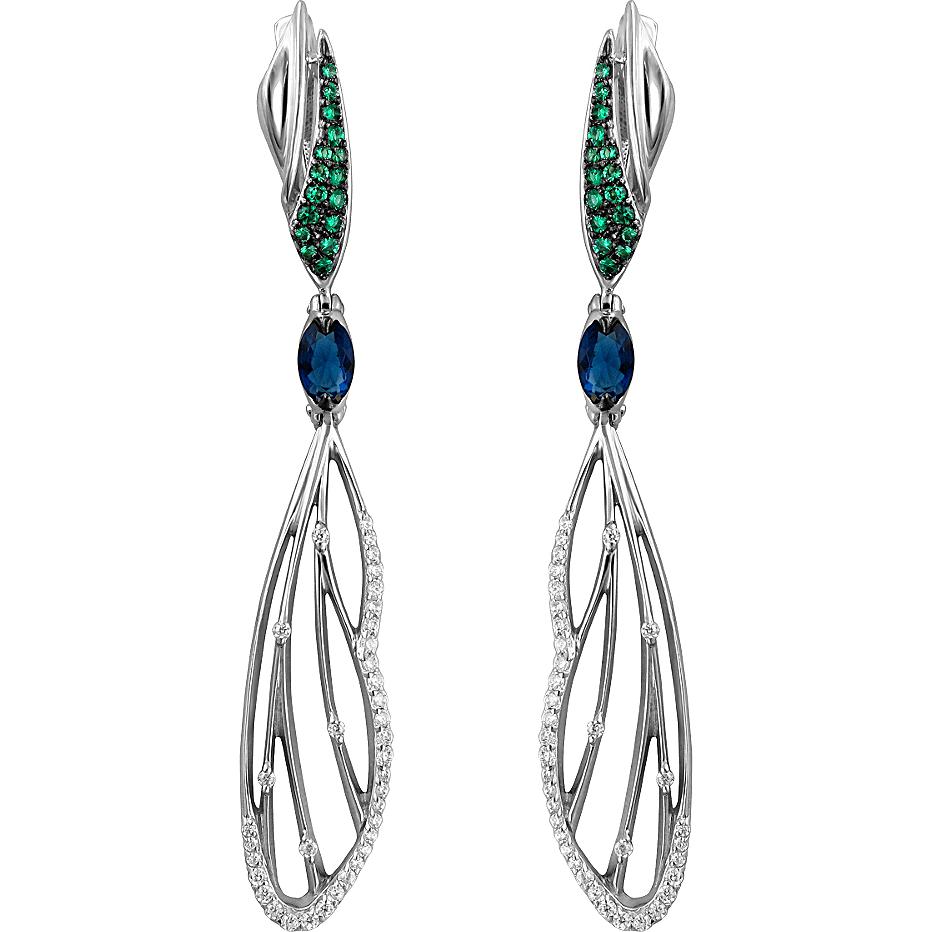 

Серьги женские из серебра Мириада Б19С351257, фианит/swarovski/шпинель, Б19С351257