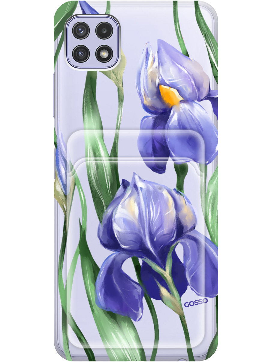 

Силиконовый чехол на Samsung Galaxy A22s 5G с рисунком "Amazing Irises" прозрачный, Прозрачный;белый;синий, 20012043