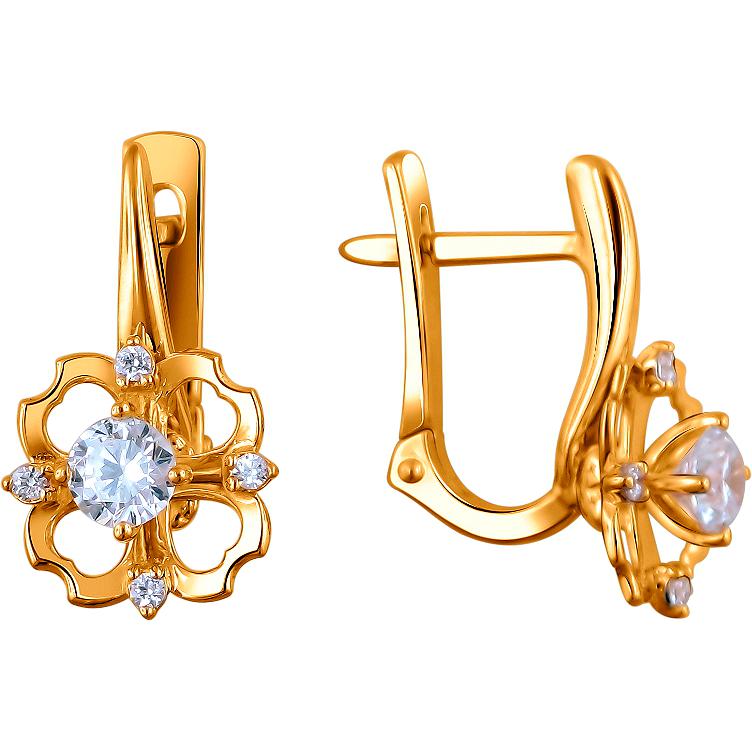 

Серьги женские из золота Эстет 01С1112008, фианит, 01С1112008