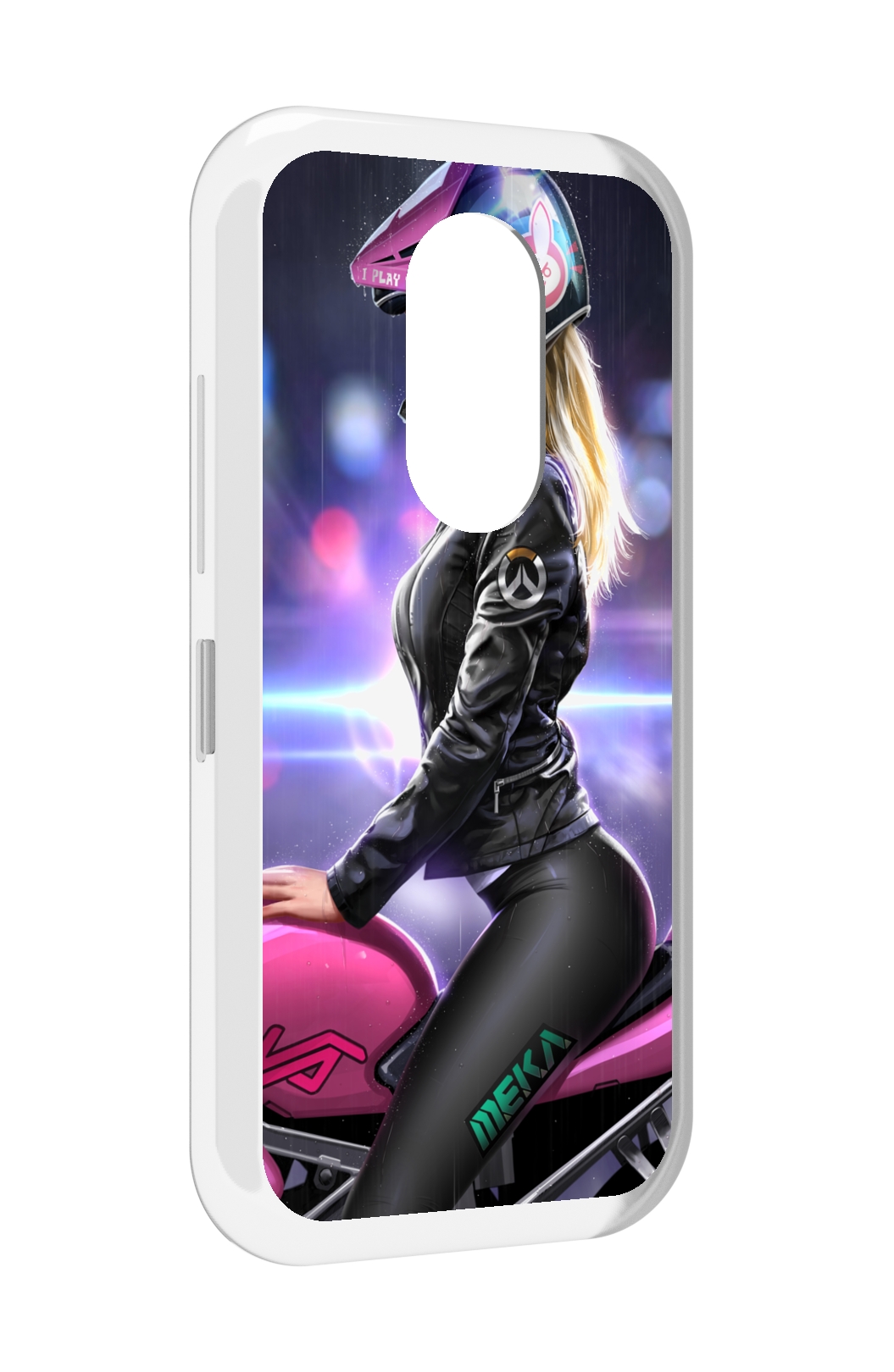 

Чехол MyPads девушка на мотоцикле неон женский для Doogee S61 / S61 Pro, Прозрачный, Tocco