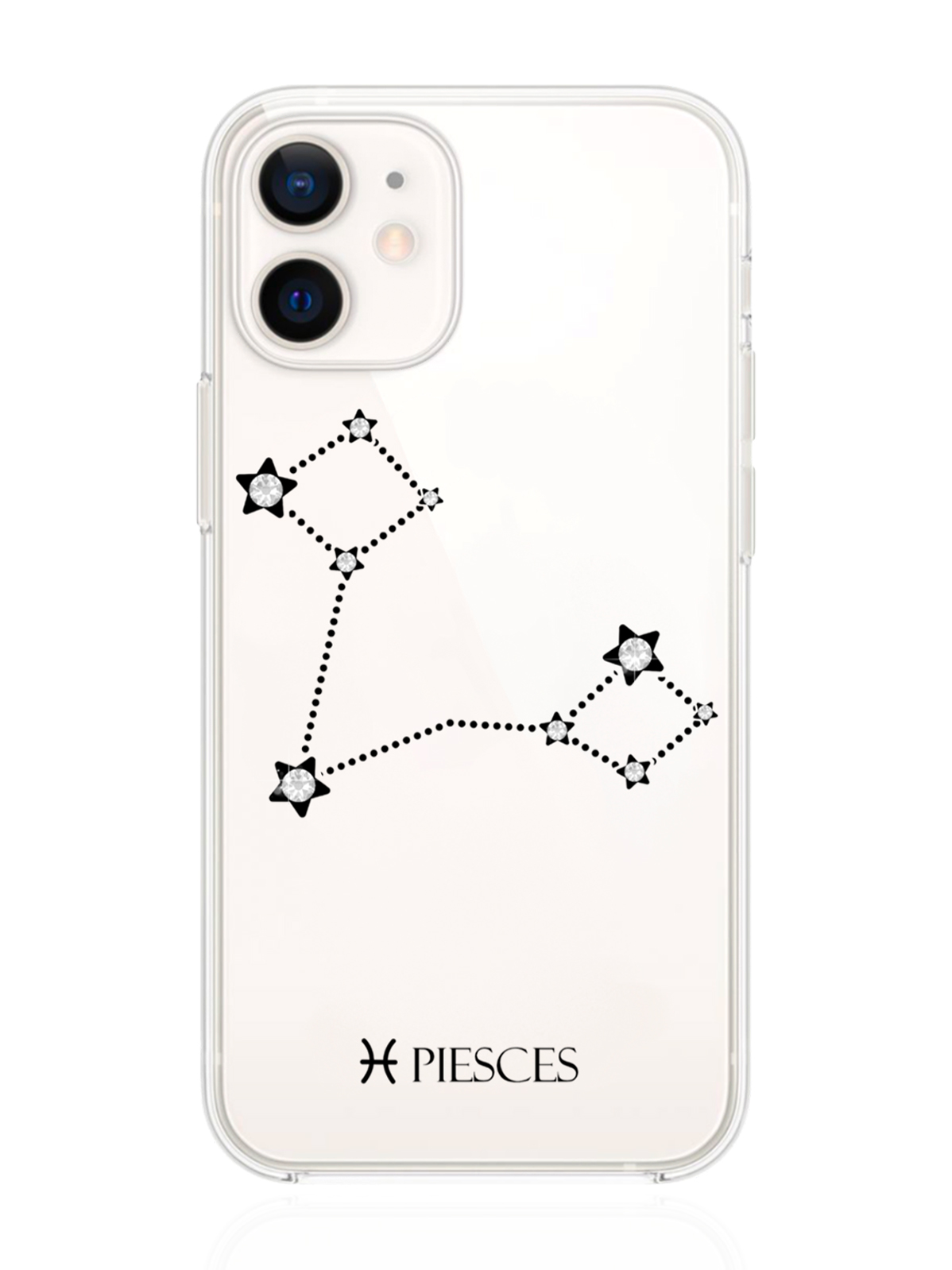 

Чехол с инкрустацией кристаллами Lux для iPhone 12 Mini Рыбы Pisces, Прозрачный, iPhone 12 Mini Знак зодиака Рыбы