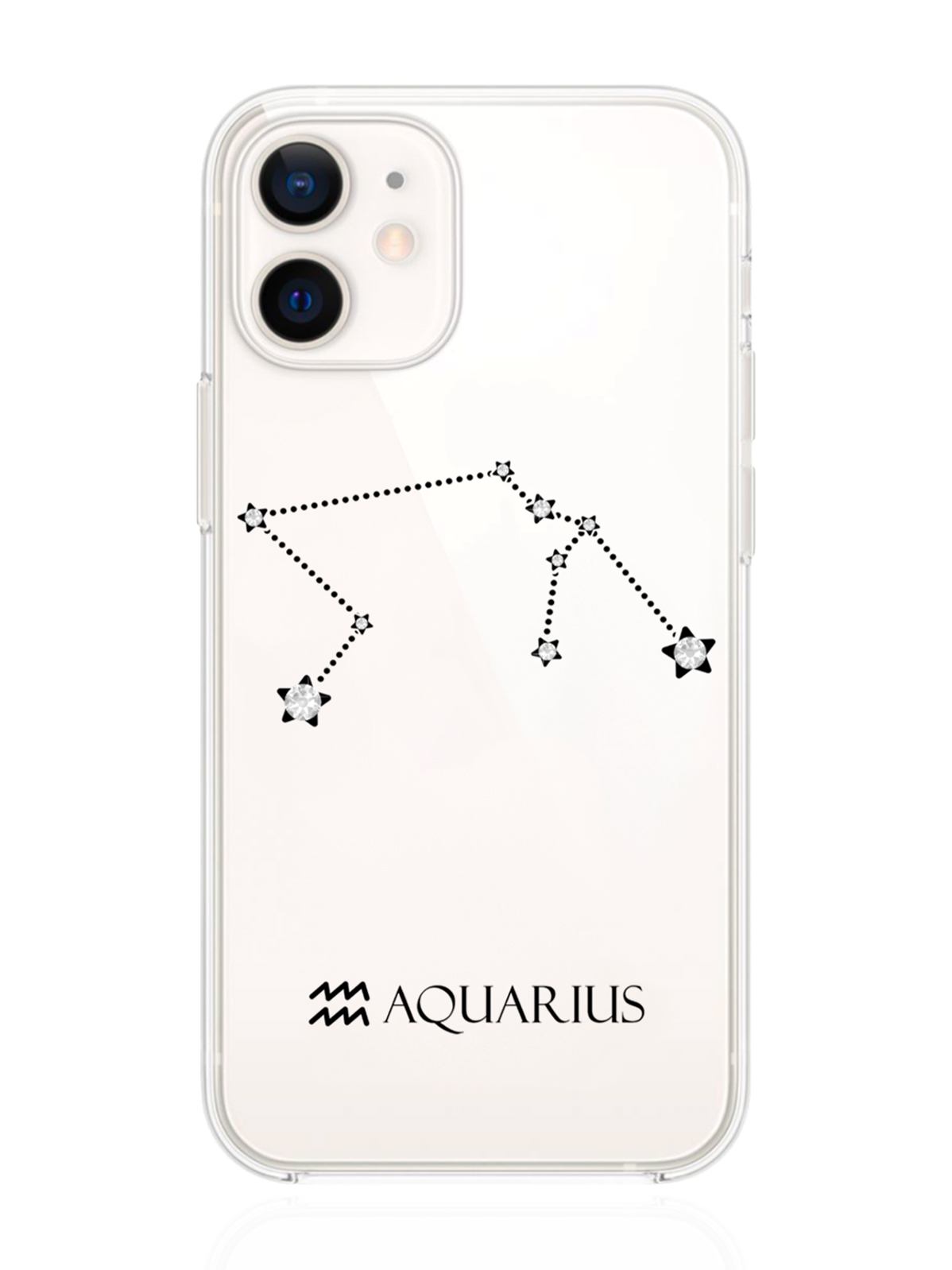 фото Чехол с инкрустацией кристаллами lux для iphone 12 mini водолей aquarius musthavecase