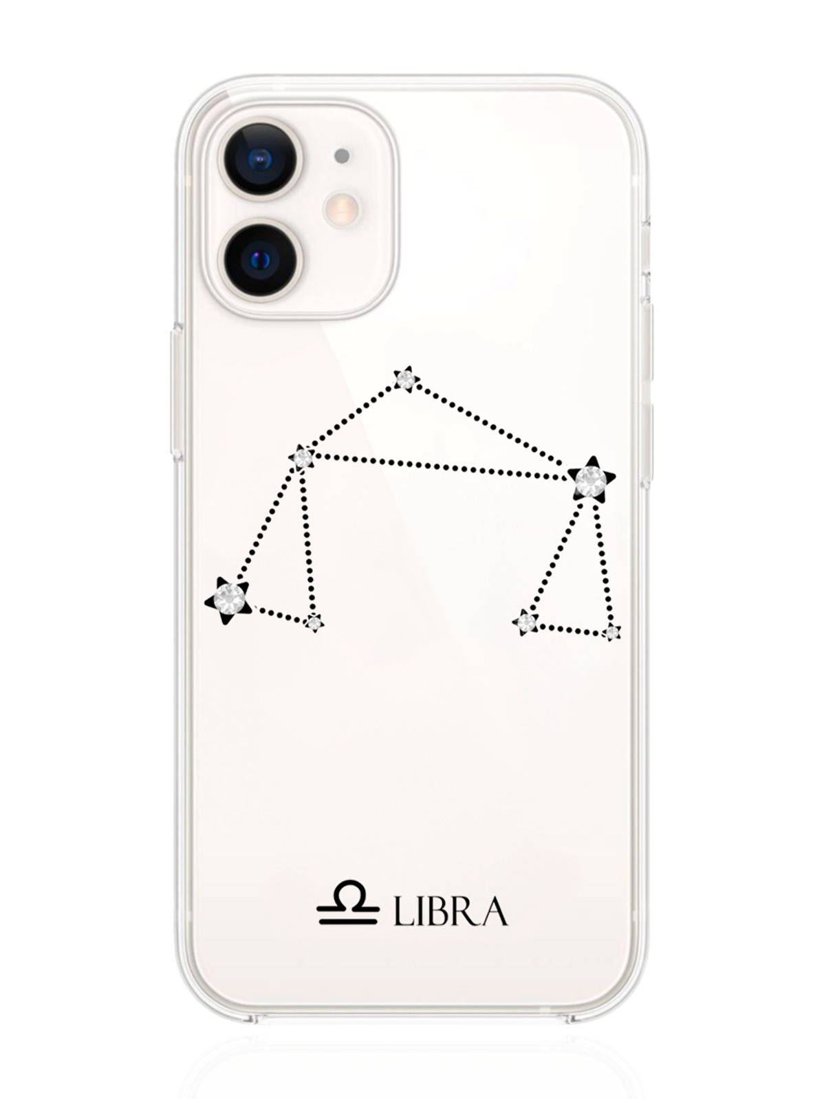 

Чехол с инкрустацией кристаллами Lux для iPhone 12 Mini Весы Libra, Прозрачный, iPhone 12 Mini Знак зодиака Весы