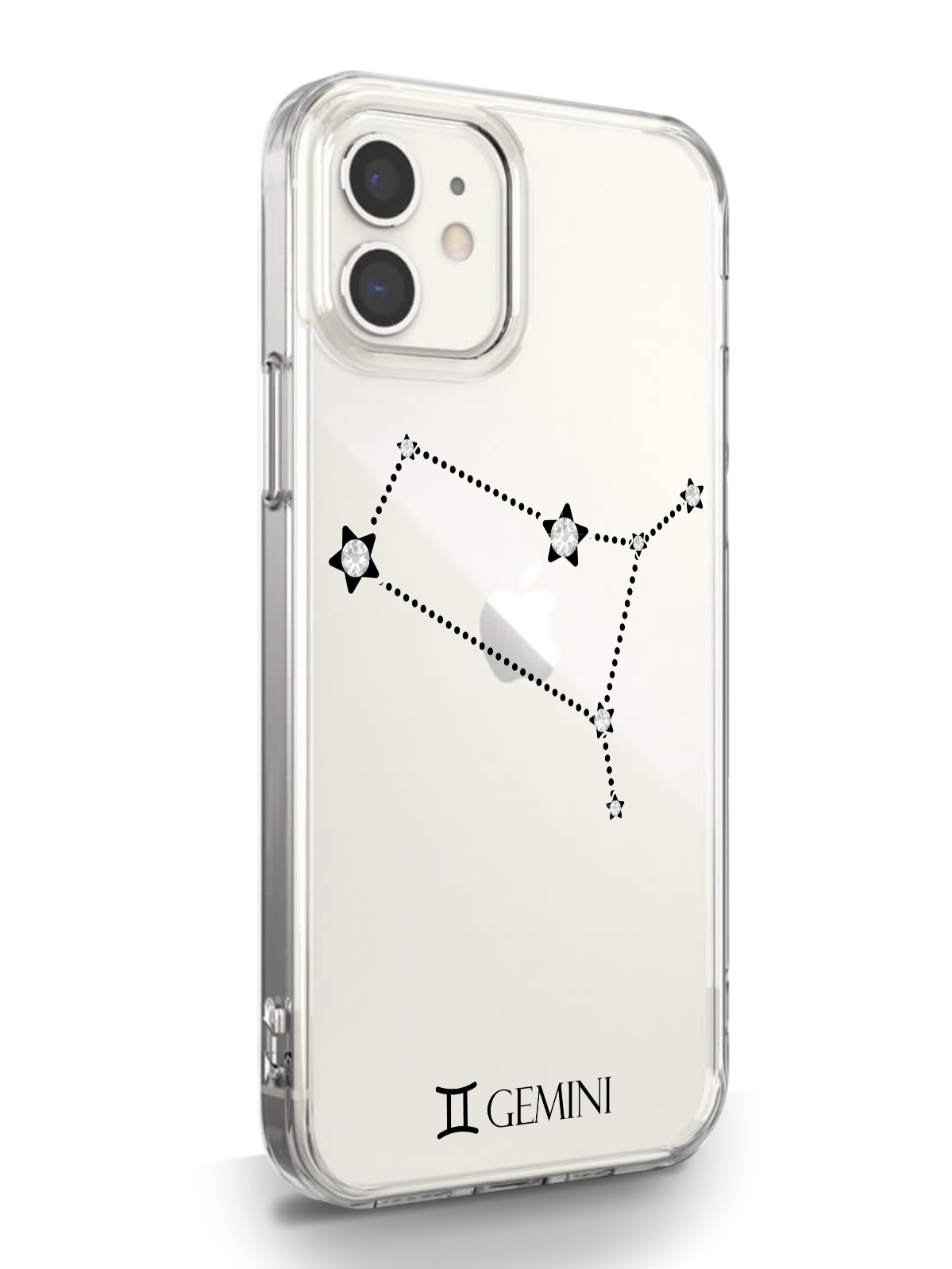 фото Чехол musthavecase для iphone 12 mini знак зодиака близнецы прозрачный