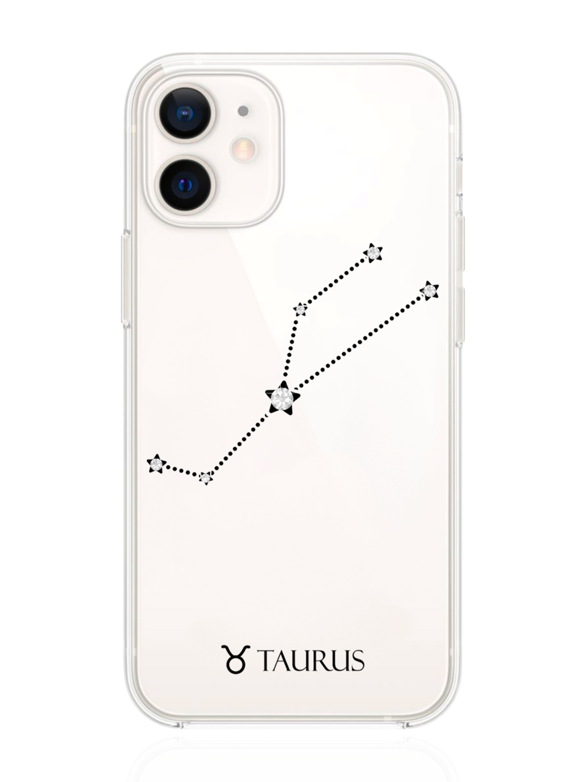 фото Чехол с инкрустацией кристаллами lux для iphone 12 mini телец taurus musthavecase