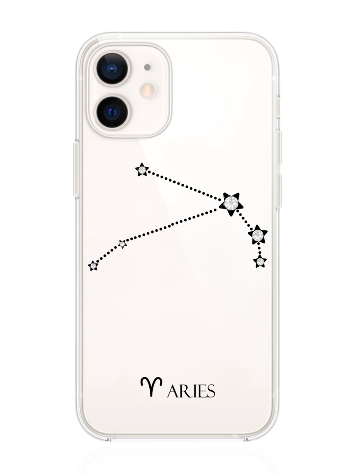 фото Чехол с инкрустацией кристаллами lux для iphone 12 mini овен aries musthavecase