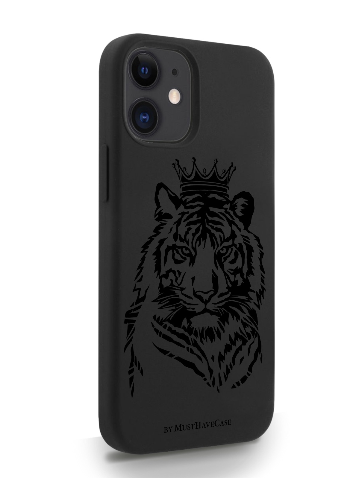 фото Чехол musthavecase для iphone 12 mini тигр с короной черный