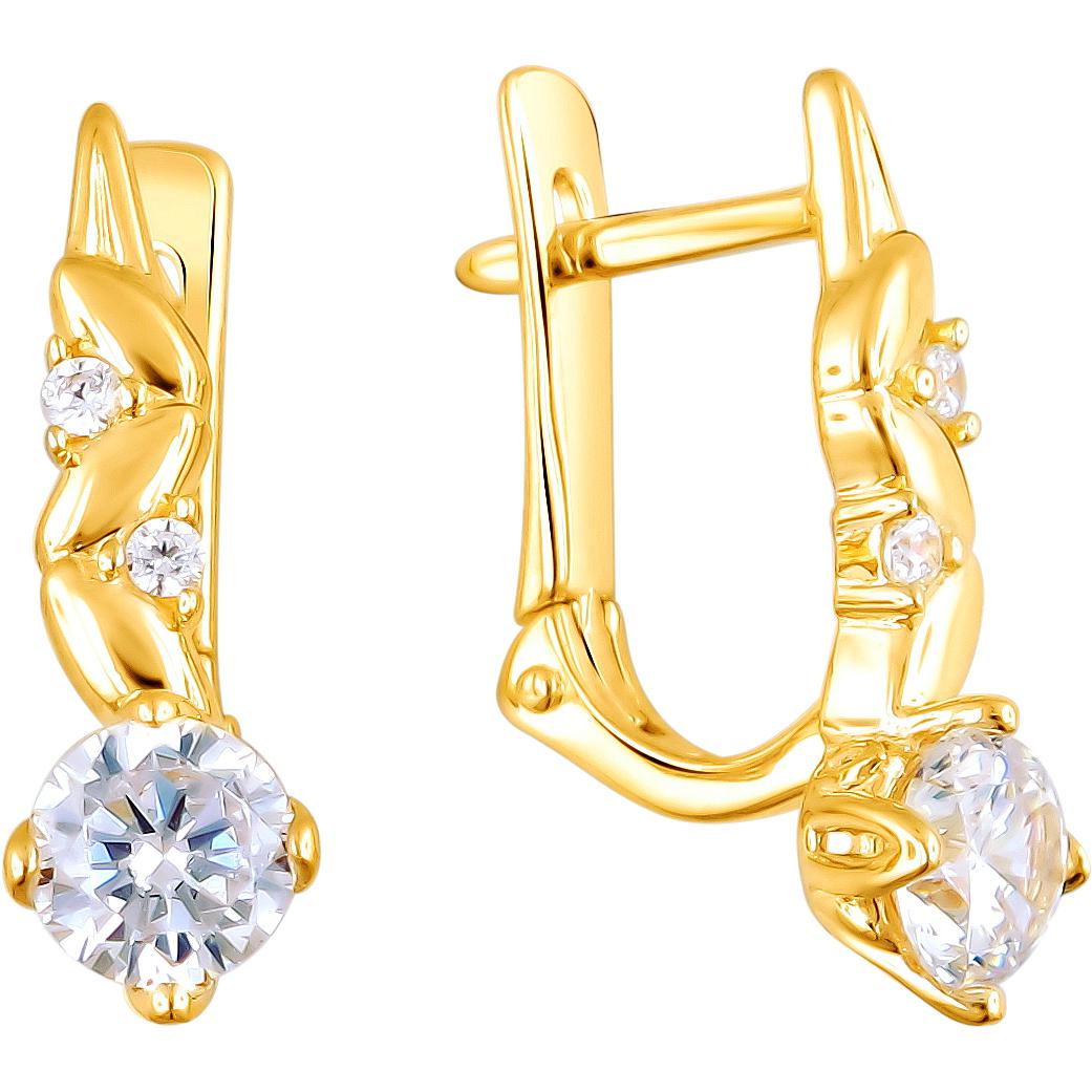 

Серьги женские из золота Эстет 01С1311981, фианит, 01С1311981